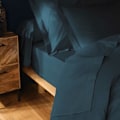 Miniatyrbillede 3 af 5: Pudebetræk - 100% bomuld - Blå - 63x63 cm - Vaskbar - Moderne design Blå olja