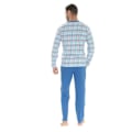 Miniatyrbillede 2 af 2: Pyjamas Lang - Nelio - 4263 - 100% Bomuld - V-Hals - Ternet Mønster Blå jag