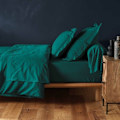 Miniatyrbild 5 av 5: Draps hus 180x200 cm - Huv 30 cm - 100% bomull - Smaragd Smaragd