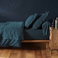 Miniatyrbillede 5 af 5: Drap housse 90x190 cm - Bonnet 30 cm - 100% bomuld - Blå Blå