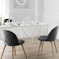 Miniatyrbillede 3 af 5: Nappe rektangulær 140 x 240 cm mikrofiber trykt metalliseret mikado Hvid/guld Vitt guld