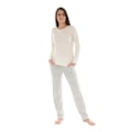Pikkukuva 2 / 3: Pyjama Pitkät - PILUS - Malli ADA - Ecru - Optimaalinen Mukavuus - Ajaton Eleganssi Ecru 44