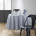 Miniatyrbild 3 av 4: Rundduk Infroissable Vichy Blå Antifläck 180 cm - DOUCEUR D'INTERIEUR - Duk - Syntetisk - Tvättbar Blå