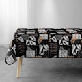 Miniatyrbillede 4 af 4: Rektangulær pletafvisende dug - 150 x 240 cm - Løv og grafiske mønstre - Sort Svart