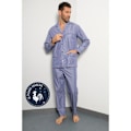 Miniatyrbillede 3 af 3: Pyjama Tailleur Villerest Pyjama Tailleur Mand 100% Bomuld - Fremstillet i Frankrig 1560 Blå XXL