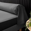 Miniatyrbillede 4 af 5: Pudebetræk - Percale - Antracit - 100% bomuld - 85x185 cm - Sanforiseret behandling Stål