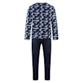 Miniatyrbillede 2 af 3: Langærmet pyjamas i bomuld Christian Cane Blå - Voksen - Unisex Mörkblå, himmelsblå, gul M