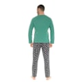 Miniatyrbillede 2 af 2: Pyjamas Længde - CHRISTIAN CANE - DURALD - Grøn - Mand - Tunisisk Krave - Elastisk Bælte Grön M