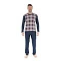 Miniatyrbillede 1 af 2: Pyjamas til mænd - Christian Cane - Davy - V-hals - Blå - Behagelig og elegant Blå M