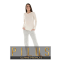 Pikkukuva 1 / 3: Pyjama Pitkät - PILUS - Malli ADA - Ecru - Optimaalinen Mukavuus - Ajaton Eleganssi Ecru 44