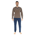 Miniatyrbild 1 av 2: Pyjama Lång - Christian Cane - Darius - 100% Bomull - V-ringning - Marinblå Blå M