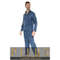 Miniatyrbillede 1 af 3: Pyjamasæt - PILUS - 7572 - 100% Silke - Absolut Komfort - Farve Blå Blå M