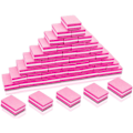 Miniatyrbilde 1 av 5: 50 stk Mini Neglebuffer, Neglebuffer Blokk for Naturlige, Gel og Akryl Negler, Dobbeltsidig Poleringsblokk for Hjemme- og Salongbruk Rose red