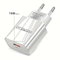 Miniatyrbild 1 av 7: 18W QC3.0 Snabbladdare USB EU Väggladdare Mobiltelefonladdare För Xiaomi POCO X3 NFC M3 10T Lite 10 9 Redmi 9 Note 9 8 Pro Typ C Laddare [DB] white
