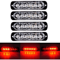 Miniatyrbillede 1 af 7: 6 LED 18W Rød Ultra Tynd Undervogns Nødlys Strobe Advarsels Grill Arbejdslys Bar til 12V - 24V Biler, Sikkerheds Blinkende Fyr 6 LED Red