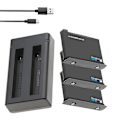Miniatyrbillede 1 af 5: Nyt Insta360 One X2 Batteri 1800mah Universal 2 Batterioplader til Insta 360 One X 2 Action Kamera Tilbehør (3 Batterier med Oplader)