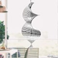 Pikkukuva 5 / 5: Tuulikello, 3D ruostumattomasta teräksestä valmistettu metallinen riippuva tuulikello spiraali pyörivä tuuliveistos puun riipus aurinkokeräin sisä- ja ulkokäyttöön [HK]