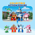 Miniatyrbild 2 av 5: SBSG Robocar Poli 4-pack Poli + Amber + Roy + Helly Transformerande Robotleksaker, 10 cm Transformerande