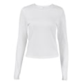 Pikkukuva 6 / 8: Pitkähihainen paita naisille, tiukka pyöreä pääntie, pitkähihainen crop top Y2K slim fit -toppi, valkoinen vit M