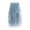 Tyllkjol för dam med elastisk midja och mesh, lång kjol blue