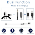 Pikkukuva 5 / 5: REMAKE Aux-kaapeli iPhonelle autossa - Punottu nylon 3,5 mm liitäntä Audio Aux 2-in-1 USB pikalataus Lightning-kaapeli iPhone 14 13 12 11