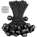 Miniatyrbillede 1 af 7: 50-pak Elastiksnore med kugle, Sort snor til presenning, UV-bestandig, med elastisk snor til presenning, presenning, stropper, telte, stænger og ledninger BLACK(20CM 9INCH)