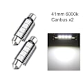 Miniatyrbillede 1 af 6: C5W Canbus 41mm hvide 6000k LED projektører SV8.5 42mm Hvid Hvid White 41mm Vita 6000k 2-pack