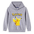 Miniatyrbillede 1 af 5: Tegneserie Pikachu Langærmet Hættetrøje til Børn Sweatshirt Pullover Grå Grå Grey 100cm