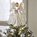 Miniatyrbillede 2 af 3: LED engel juletræstopstjerne juleengel engel juletræspynt juletræstop pynt lys engel fe figur pynt