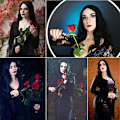 Miniatyrbilde 6 av 7: Adam's Mother Cosplay Parykk Kvinners Lang Svart Rett Parykk Halloween