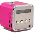 Pikkukuva 2 / 7: Kannettava retro-radio, halpa Td V26 pieni radio verkkovirralla ja paristoilla toimiva minikaiutin musiikkisoitin FM-radio muoti tukee TF-korttia ja U-levyä Pink