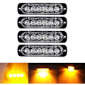 Miniatyrbillede 1 af 8: 6 LED 18W Gul Ultra Tynd Undervogns Nødblink Hazard Strobe Advarselslys Strip til 12V - 24V Bil, Sikkerheds Blinkende Beacon 6 LED Yellow
