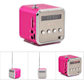 Pikkukuva 5 / 7: Kannettava retro-radio, halpa Td V26 pieni radio verkkovirralla ja paristoilla toimiva minikaiutin musiikkisoitin FM-radio muoti tukee TF-korttia ja U-levyä Pink