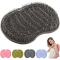 Miniatyrbild 1 av 5: Halkfri silikonmassagepad, duschryggskrubbare, massagematta med halkfria sugkoppar, exfolierande badmatta Gray