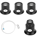 Miniatyrbilde 1 av 2: Sett med 4 Juveler Lup Watchmaker Loop 5X 10X 15X 20X Øyeforstørrer