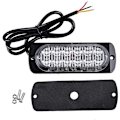Miniatyrbillede 3 af 8: Super Lysstærk Rød 12-LED 12-24V Bil Lastbil Advarsel Alarm Nød Byggeri Vandtæt Blinkende Advarsels Stroboskop Kofanger Grill Baglygte Arbejdslys 12 LED Red