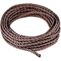 Miniatyrbillede 1 af 5: 10 meter 3-leder brun flettet elektrisk kabel vintage antik stofbeklædt stof snoet elektrisk ledning til DIY industriel loftslampe 1 stk Br