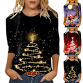 Miniatyrbillede 2 af 3: Jul Jule Kvinder Pullover Toppe Fest Sweater Sweater Toppe A A L