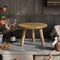 Miniatyrbild 2 av 6: Mini Rund Träpall Kort Träpall för Växter Mini Träpall Display för Hem Uteplats