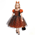 Miniatyrbilde 2 av 5: Jente Gresskar Trykk Heks Prinsesse Kjole Halloween Kostyme Fest Ytelse Klær S02 S02 110cm