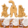 Miniatyrbilde 7 av 8: Kattekjeksform Kitty Butt Form DIY Kjeksform Stempel 3PCS