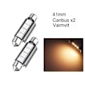 Miniatyrbillede 1 af 4: C5W Canbus 41mm 42mm Varm Hvid 3000k LED Flood Lights SV8.5 Varm Hvid VarmHvid WarmWhite 41mm Varmvit 2-pack