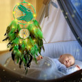 Miniatyrbild 2 av 5: Dinosaurie drömfångare för pojkar flickor, drömfångare ljus väggdekor fjäder vägg hängande Dino drömfångare barn gåva-Perfet grön Green With light