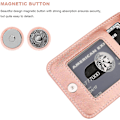 Miniatyrbillede 5 af 5: iPhone 13 Wallet Etui med Kortlommer, Premium Læder Magnetisk Lukning Stativ Robust Beskyttelse til iPhone 13 (Rose Guld)