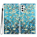 Miniatyrbillede 1 af 5: Etui til Samsung Galaxy A25 5G i PU-læder med 3D-mønster, pungdesign Apricot Blossom