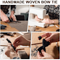 Miniatyrbilde 6 av 7: Sløyfe for menn, klassisk ensfarget sløyfe med klips for menn, sateng smoking sløyfe med klips, justerbar formell sløyfe for fest, bryllup Rose red
