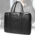 Miniatyrbillede 2 af 5: Herre Business Office Aktentaske Luksus Mærke Læder Håndtaske Computer Laptop Tote Mand Stor Casual Sort Skuldertasker 2022