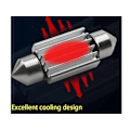 Miniatyrbillede 3 af 5: C5W Canbus 39mm Røde LED Pærer SV8.5 LED Pære Re Re Red 39mm Röd 2-pack