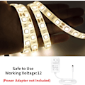 Pikkukuva 5 / 8: 5m Lämmin Valkoinen LED-nauha, 12V SMD5050 IP65 Vedenpitävä Leikattava Joustava LED-teippi Keittiön Baarin Kaapin Peilin Koristeluun (Ei Virtalähdettä) Warm White Waterproof