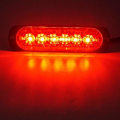 Miniatyrbillede 2 af 7: 6 LED 18W Rød Ultra Tynd Undervogns Nødlys Strobe Advarsels Grill Arbejdslys Bar til 12V - 24V Biler, Sikkerheds Blinkende Fyr 6 LED Red